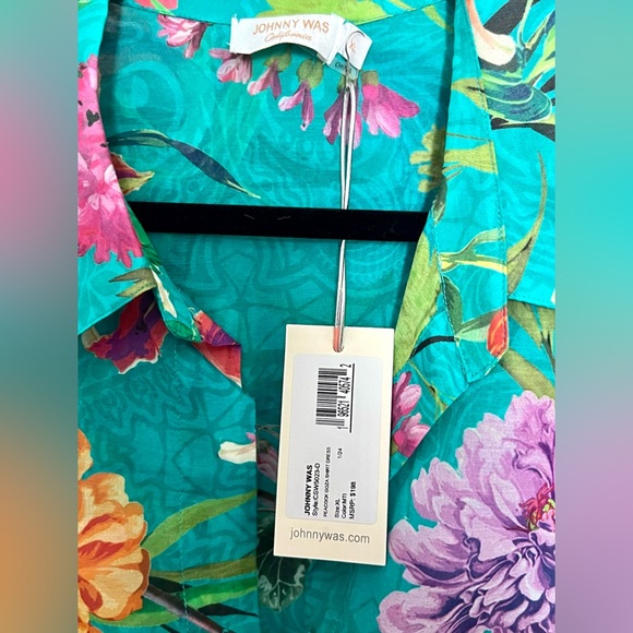 NWT Johnny Was Floral Teal Beach Dress - Picture 2 of 3
